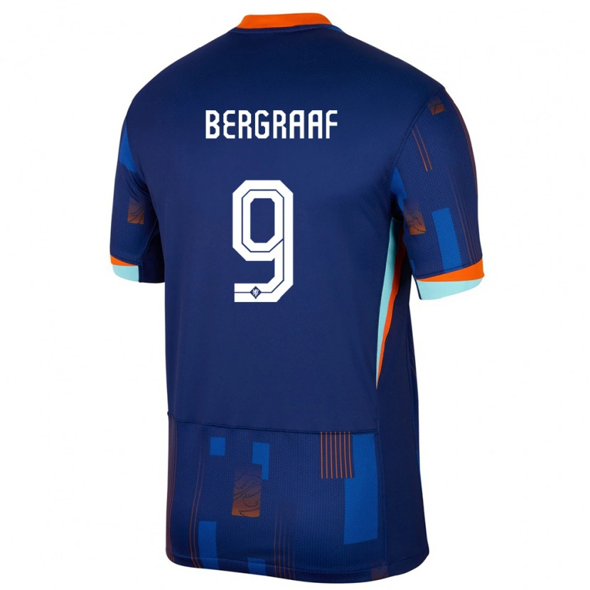 Danxen Kid Netherlands Jerolldino Bergraaf #9 Blue Away Jersey 24-26 T-Shirt