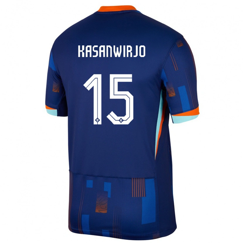 Danxen Kid Netherlands Neraysho Kasanwirjo #15 Blue Away Jersey 24-26 T-Shirt