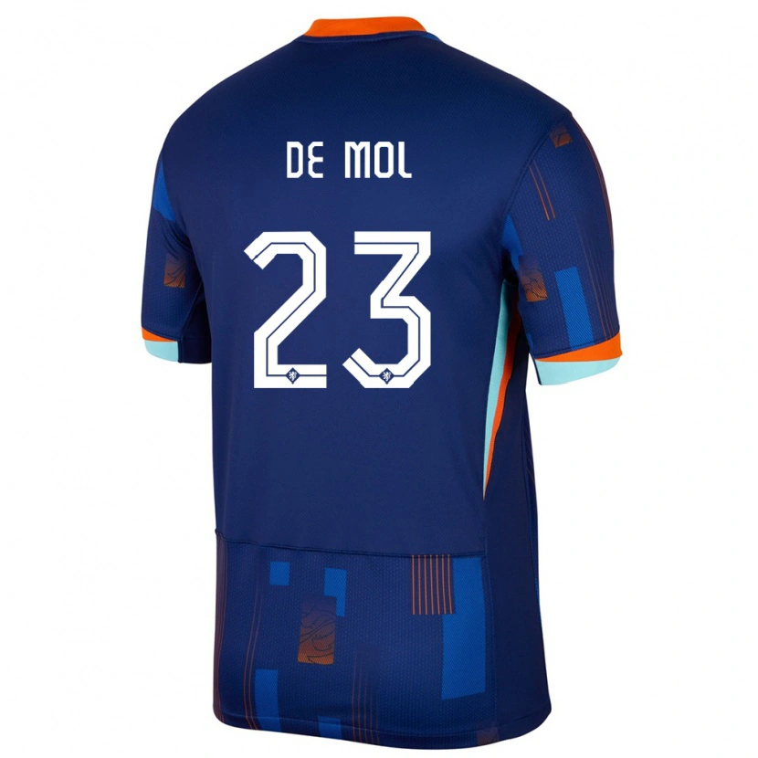 Danxen Kid Netherlands Stenn De Mol #23 Blue Away Jersey 24-26 T-Shirt