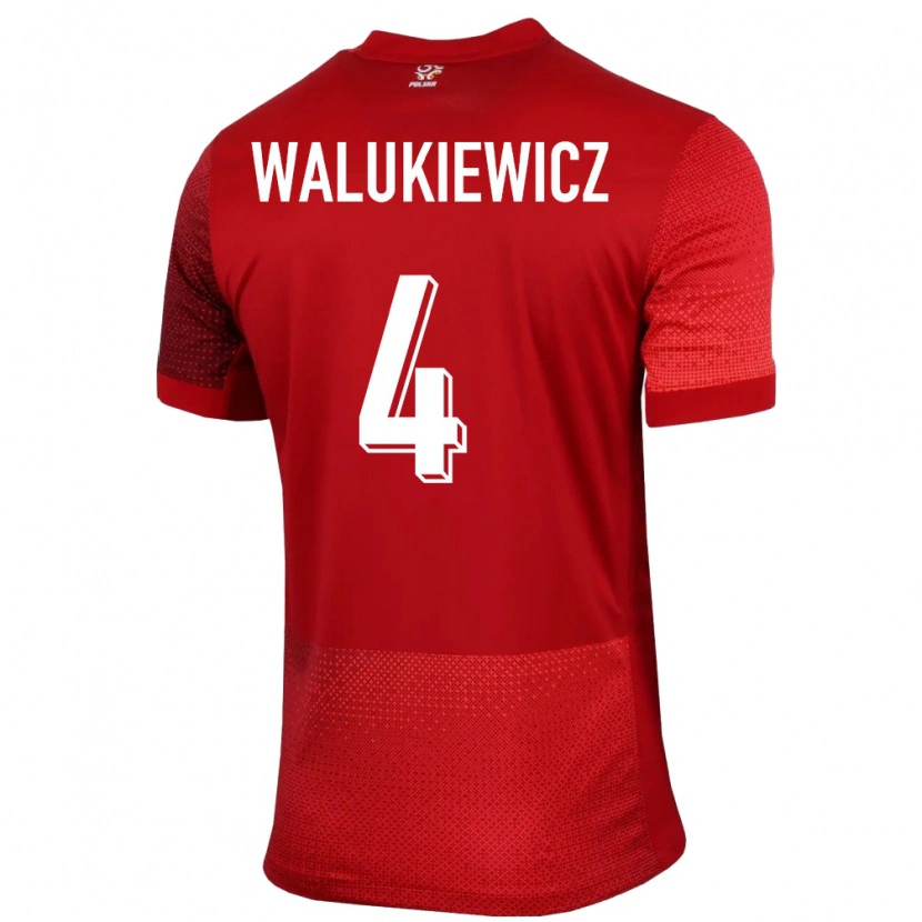 Danxen Kid Poland Sebastian Walukiewicz #4 Red Away Jersey 24-26 T-Shirt