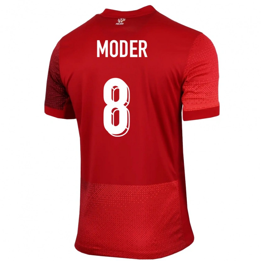 Danxen Kid Poland Jakub Moder #8 Red Away Jersey 24-26 T-Shirt