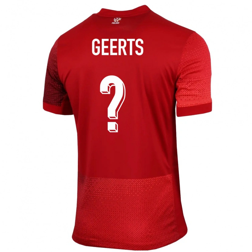 Danxen Kid Poland Enzo Geerts #0 Red Away Jersey 24-26 T-Shirt