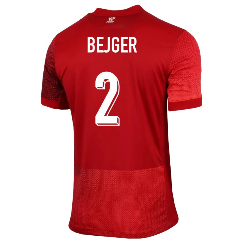 Danxen Kid Poland Lukasz Bejger #2 Red Away Jersey 24-26 T-Shirt