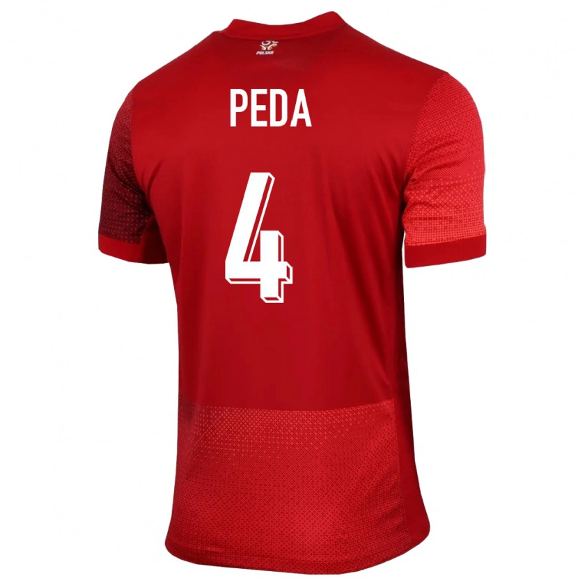 Danxen Kid Poland Patryk Peda #4 Red Away Jersey 24-26 T-Shirt