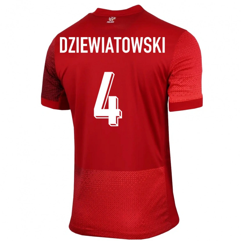 Danxen Kid Poland Mateusz Dziewiatowski #4 Red Away Jersey 24-26 T-Shirt