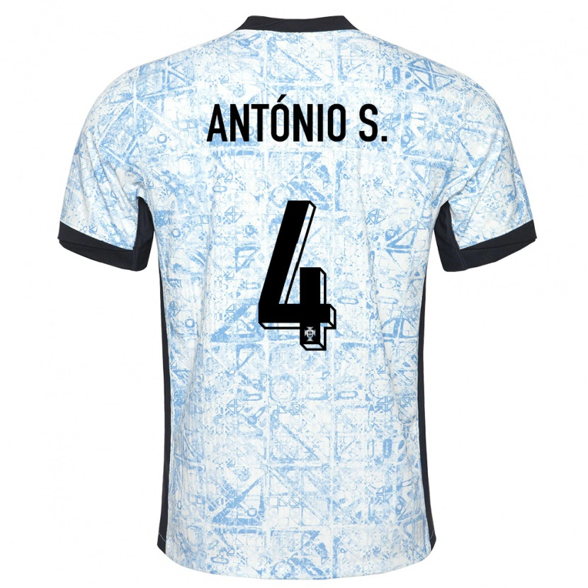 Danxen Kid Portugal António Silva #4 Cream Blue Away Jersey 24-26 T-Shirt