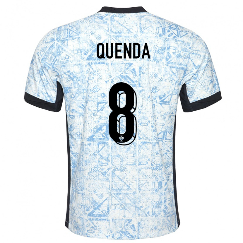 Danxen Kid Portugal Geovany Quenda #8 Cream Blue Away Jersey 24-26 T-Shirt