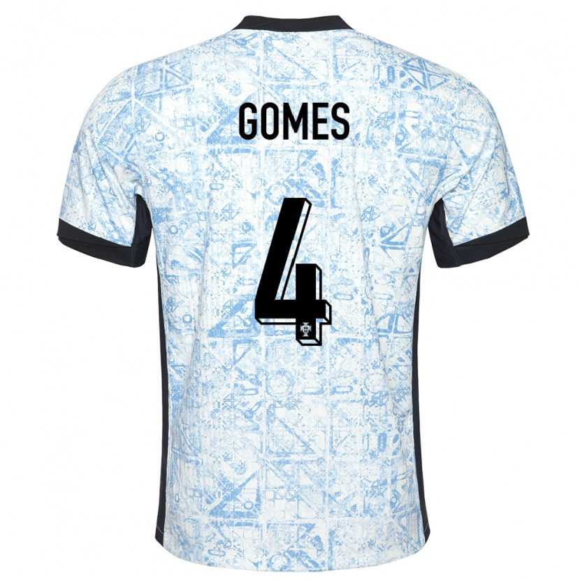 Danxen Kid Portugal Luís Gomes #4 Cream Blue Away Jersey 24-26 T-Shirt