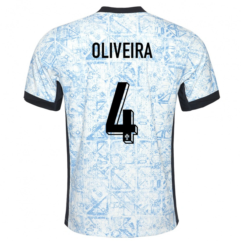 Danxen Kid Portugal Gonçalo Oliveira #4 Cream Blue Away Jersey 24-26 T-Shirt