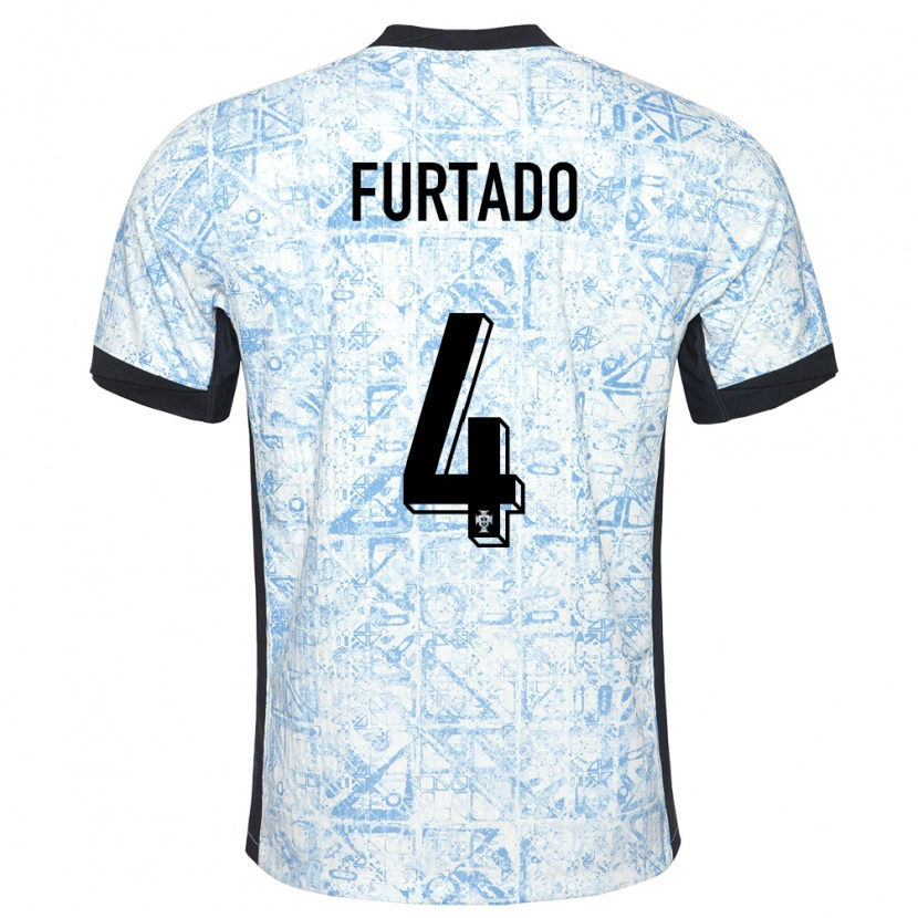 Danxen Kid Portugal Mauro Furtado #4 Cream Blue Away Jersey 24-26 T-Shirt