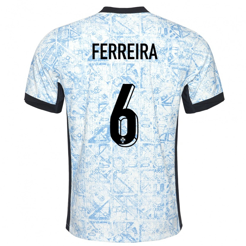 Danxen Kid Portugal Martim Ferreira #6 Cream Blue Away Jersey 24-26 T-Shirt