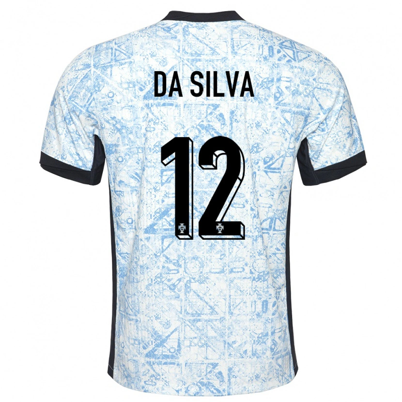 Danxen Kid Portugal Rodrigo Da Silva #12 Cream Blue Away Jersey 24-26 T-Shirt