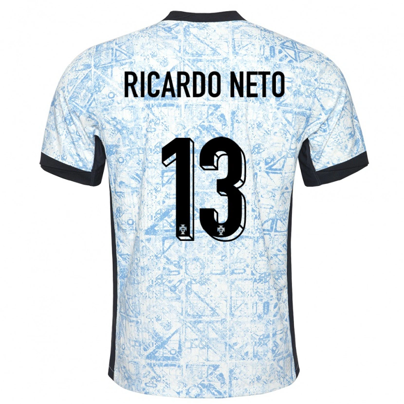 Danxen Kid Portugal Ricardo Neto #13 Cream Blue Away Jersey 24-26 T-Shirt