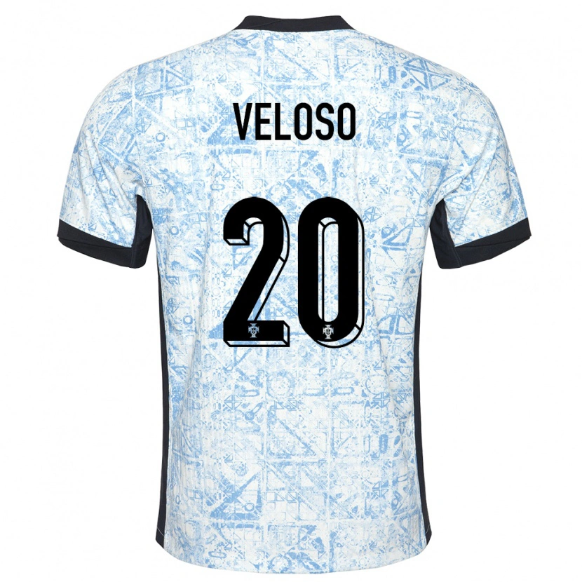 Danxen Kid Portugal João Veloso #20 Cream Blue Away Jersey 24-26 T-Shirt