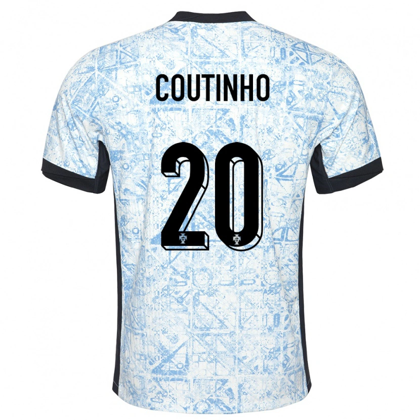 Danxen Kid Portugal Ricardo Coutinho #20 Cream Blue Away Jersey 24-26 T-Shirt