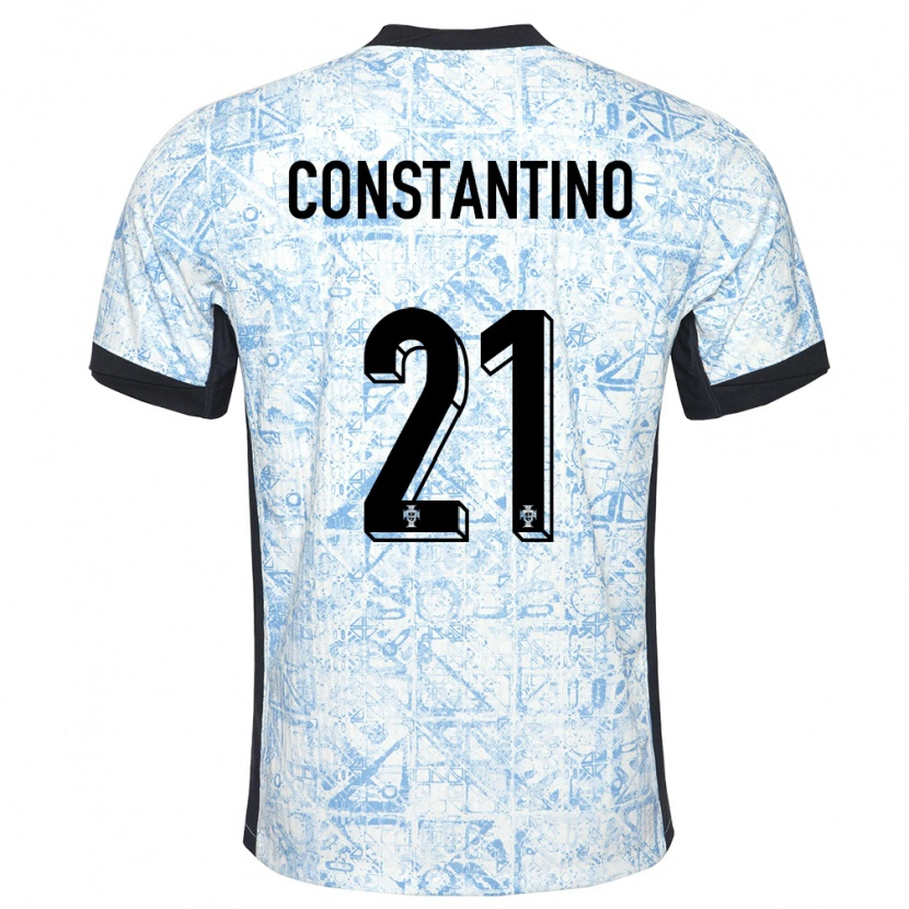 Danxen Kid Portugal Simão Constantino #21 Cream Blue Away Jersey 24-26 T-Shirt