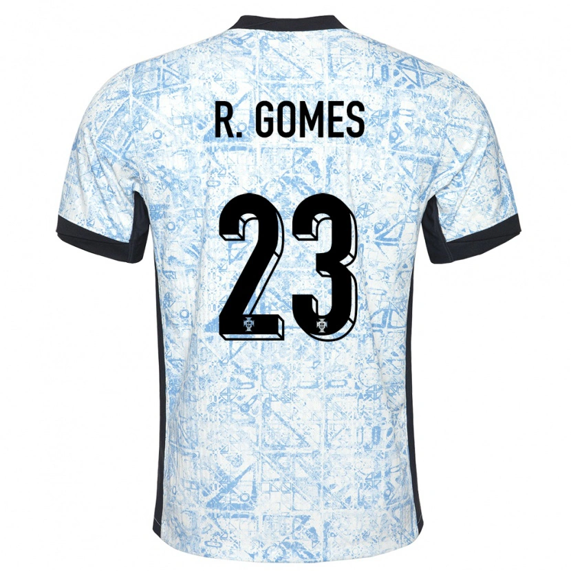 Danxen Kid Portugal Rodrigo Gomes #23 Cream Blue Away Jersey 24-26 T-Shirt