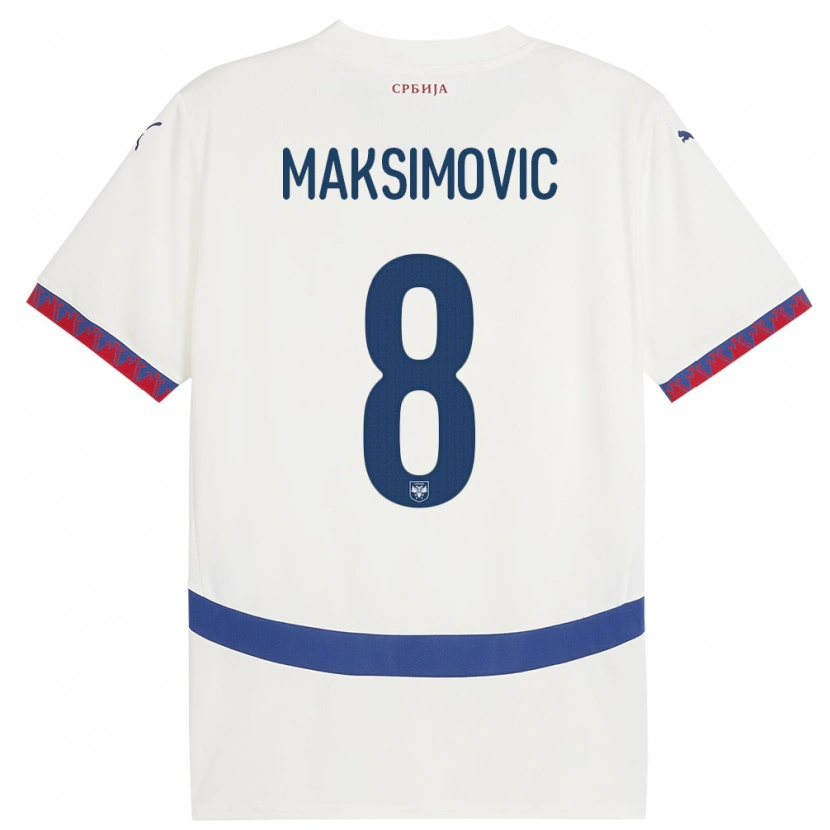 Danxen Kid Serbia Andrija Maksimovic #8 White Away Jersey 24-26 T-Shirt