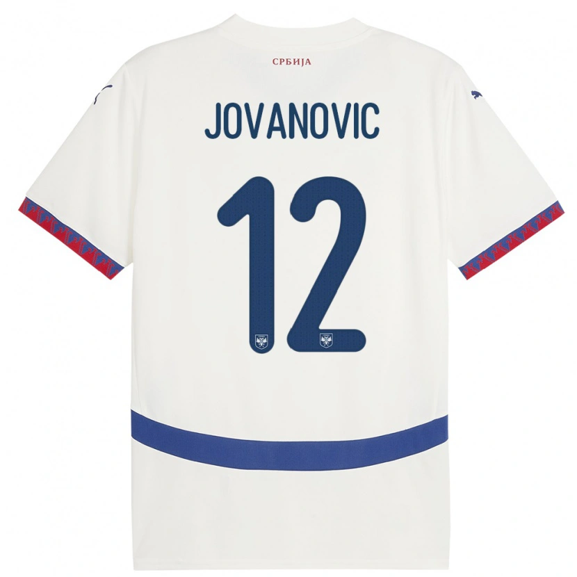 Danxen Kid Serbia Aleksandar Jovanovic #12 White Away Jersey 24-26 T-Shirt