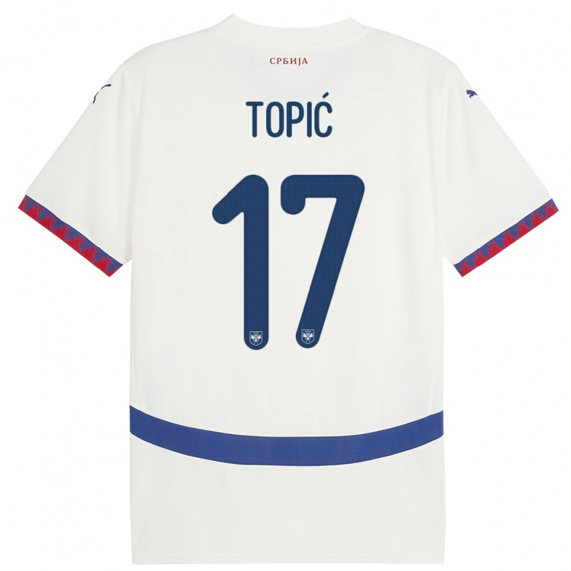 Danxen Kid Serbia Mirko Topić #17 White Away Jersey 24-26 T-Shirt