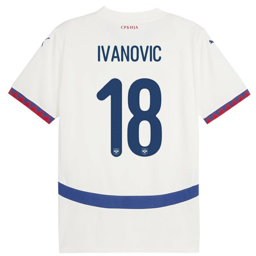 Danxen Kid Serbia Mihailo Ivanovic #18 White Away Jersey 24-26 T-Shirt