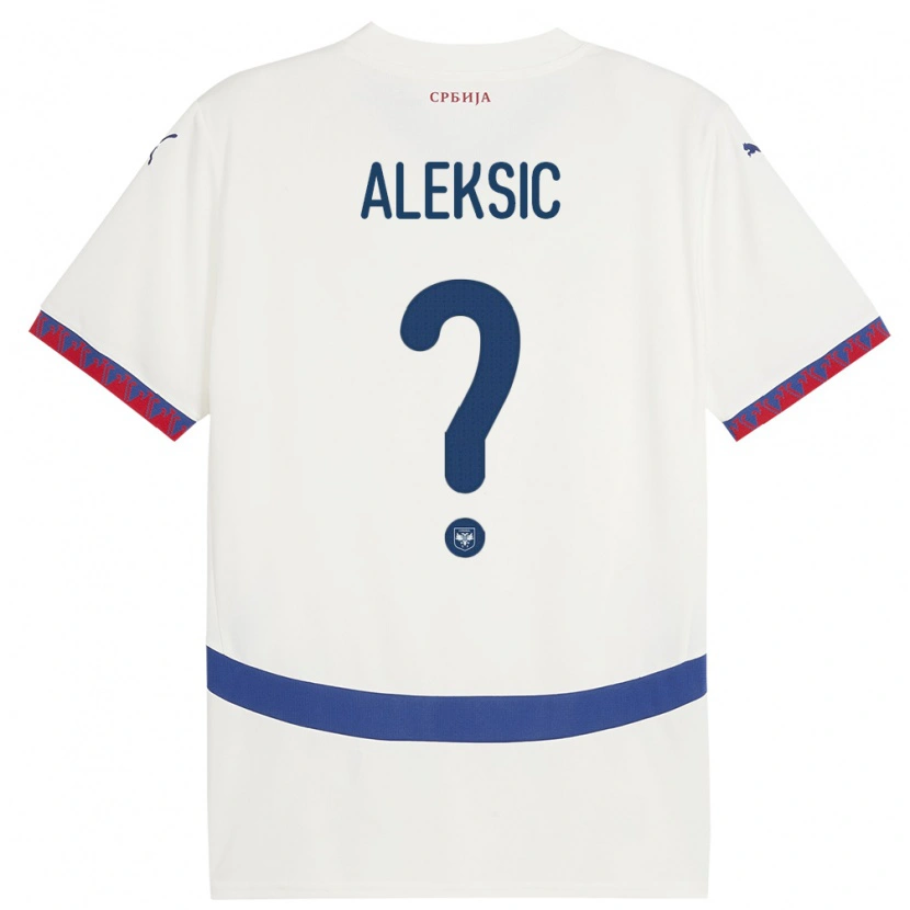 Danxen Kid Serbia Milan Aleksic #0 White Away Jersey 24-26 T-Shirt