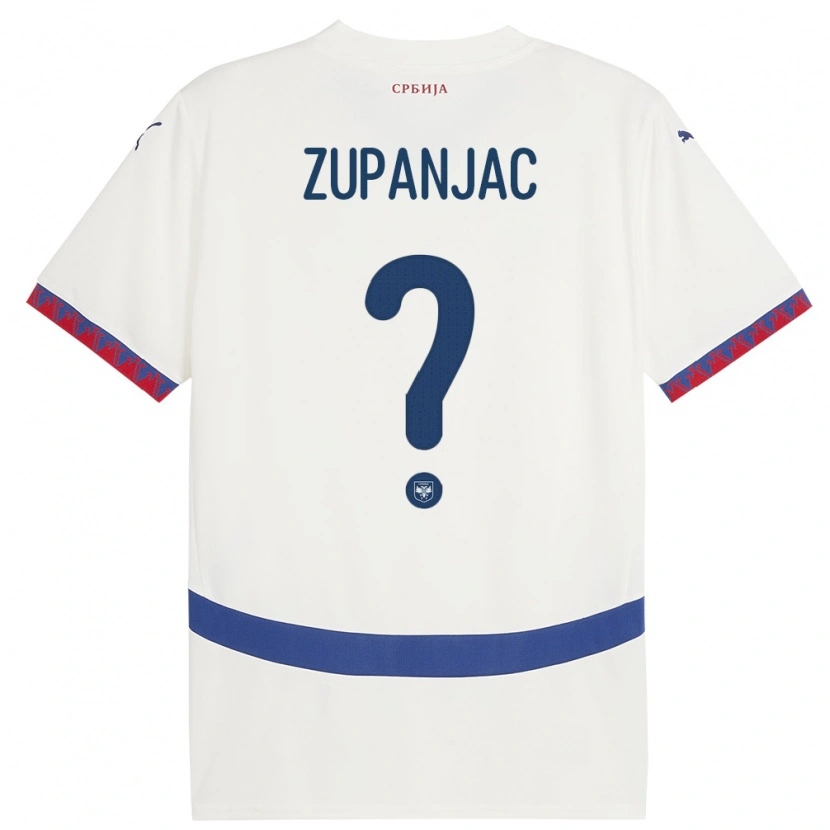 Danxen Kid Serbia Matija Zupanjac #0 White Away Jersey 24-26 T-Shirt