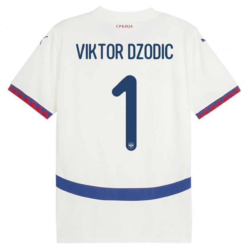 Danxen Kid Serbia Viktor Dzodic #1 White Away Jersey 24-26 T-Shirt