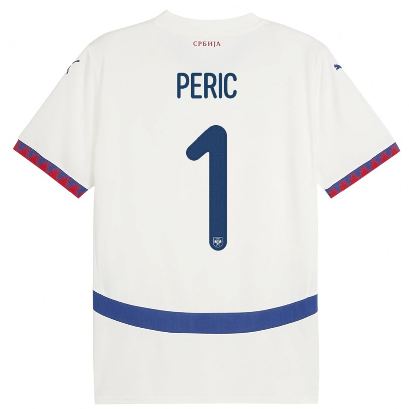 Danxen Kid Serbia Strahinja Peric #1 White Away Jersey 24-26 T-Shirt