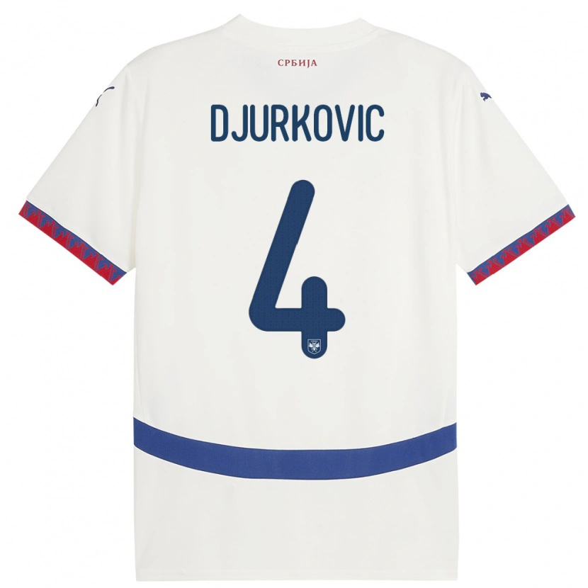 Danxen Kid Serbia Jagos Djurkovic #4 White Away Jersey 24-26 T-Shirt