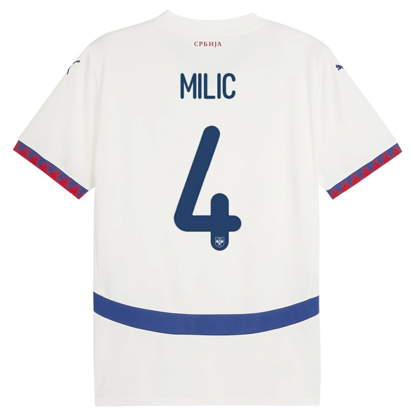 Danxen Kid Serbia Lazar Milic #4 White Away Jersey 24-26 T-Shirt