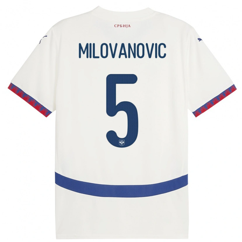 Danxen Kid Serbia Mateja Milovanovic #5 White Away Jersey 24-26 T-Shirt