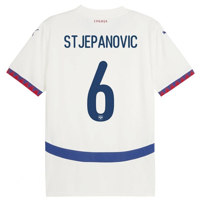 Danxen Kid Serbia Mateja Stjepanovic #6 White Away Jersey 24-26 T-Shirt