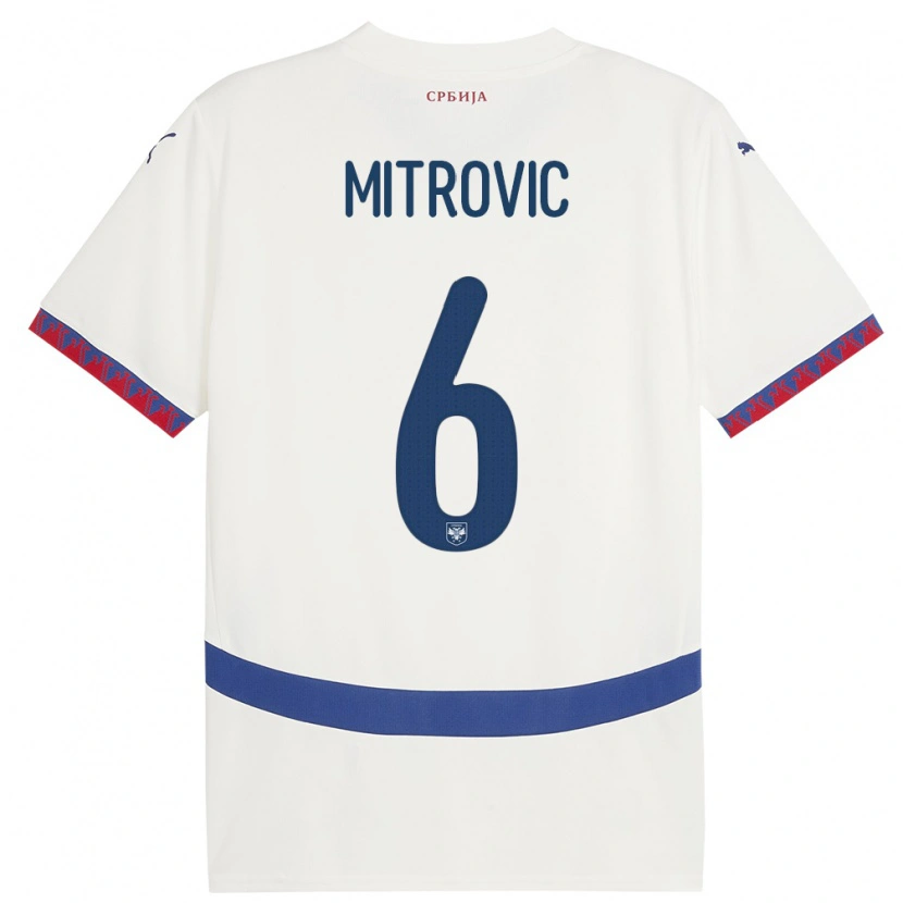 Danxen Kid Serbia Matija Mitrovic #6 White Away Jersey 24-26 T-Shirt