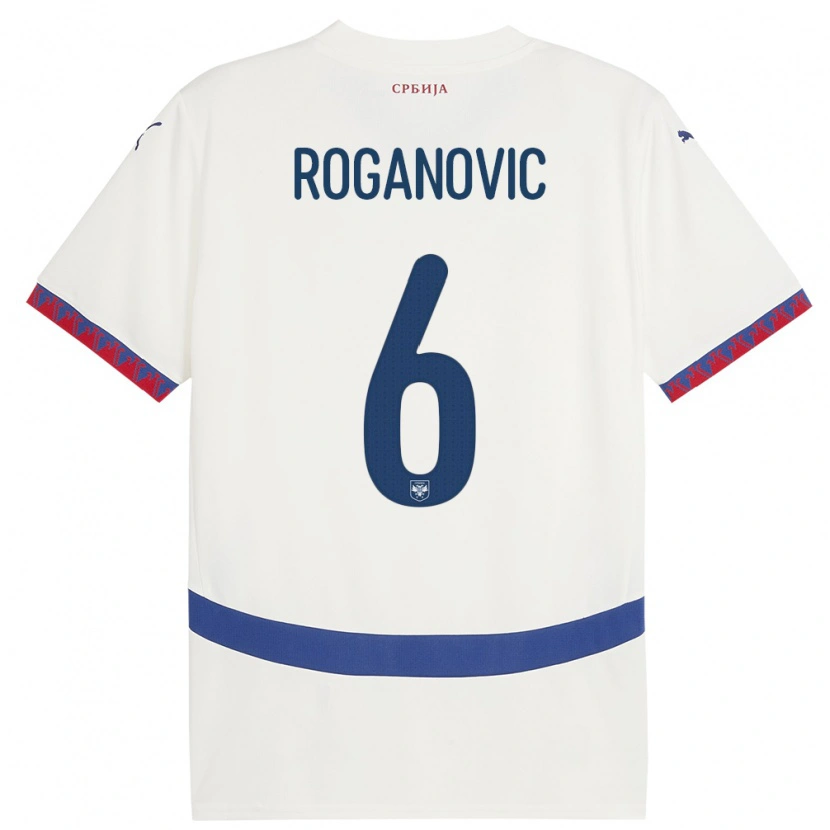 Danxen Kid Serbia Vuk Roganovic #6 White Away Jersey 24-26 T-Shirt