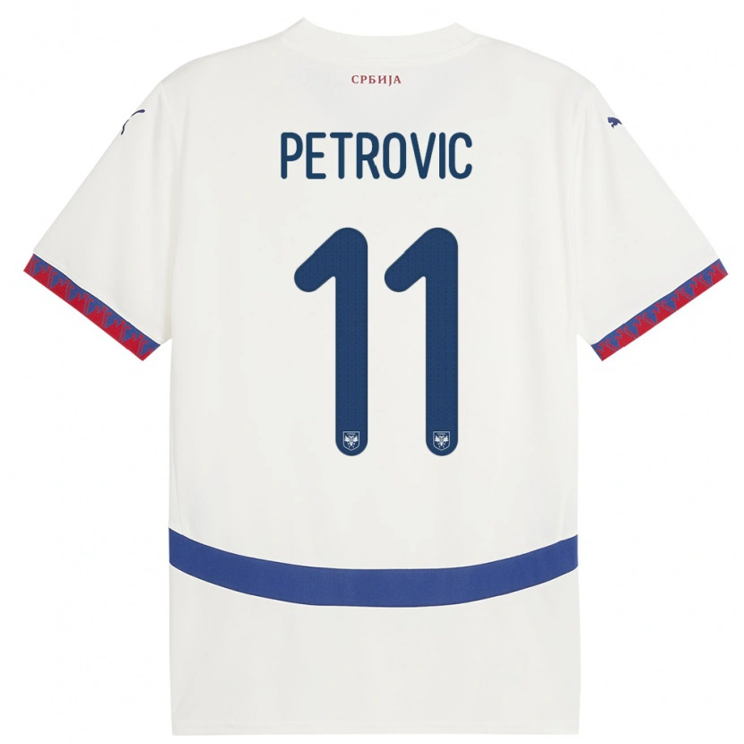 Danxen Kid Serbia Aleksa Petrovic #11 White Away Jersey 24-26 T-Shirt