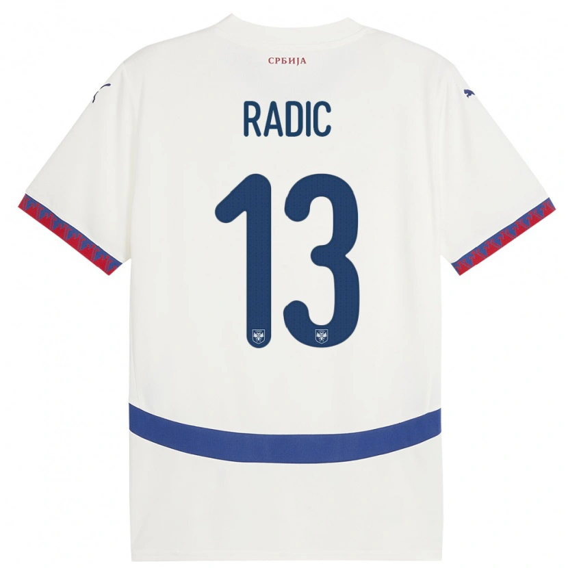 Danxen Kid Serbia Mihailo Radic #13 White Away Jersey 24-26 T-Shirt