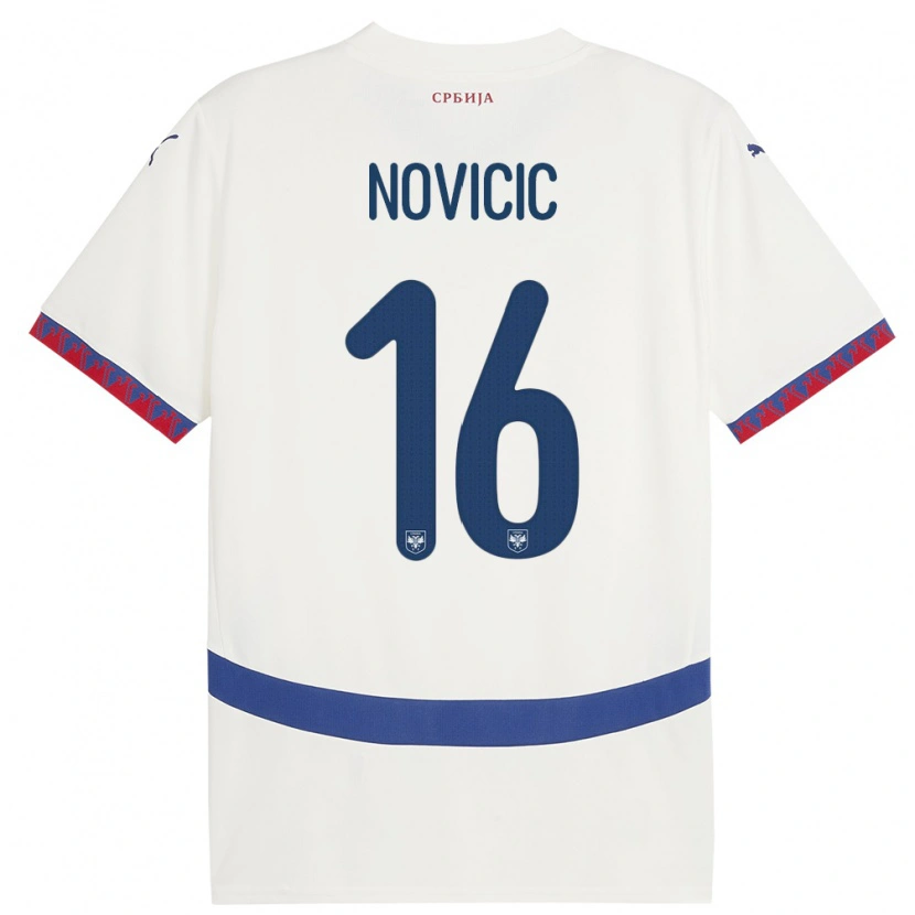 Danxen Kid Serbia Vasilije Novicic #16 White Away Jersey 24-26 T-Shirt