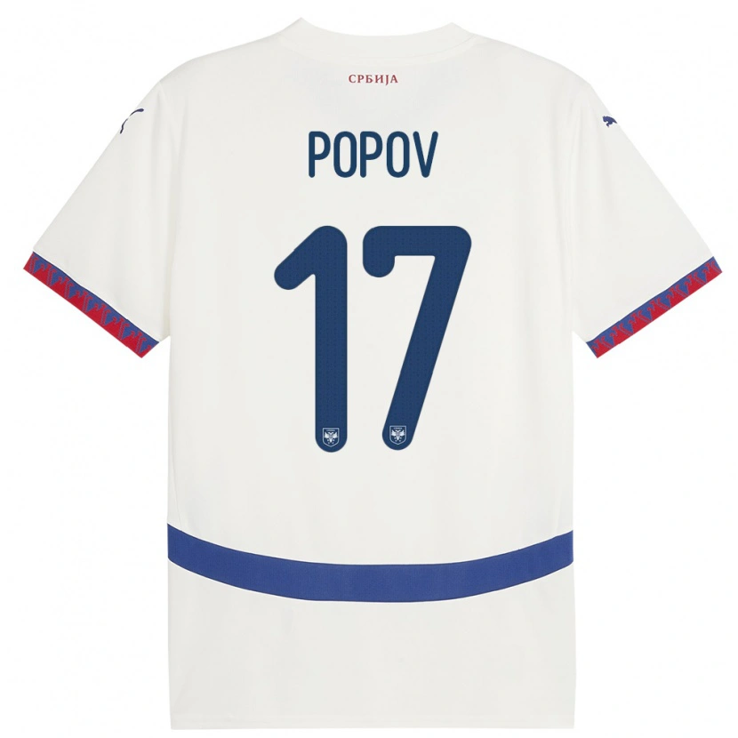 Danxen Kid Serbia Andrej Popov #17 White Away Jersey 24-26 T-Shirt