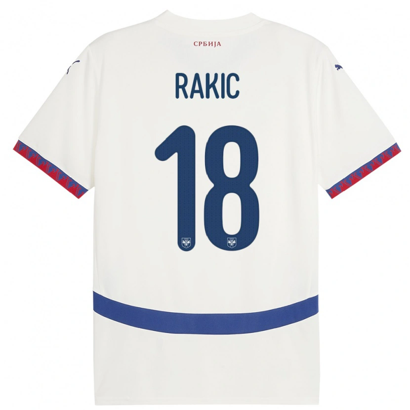 Danxen Kid Serbia Strahinja Rakic #18 White Away Jersey 24-26 T-Shirt