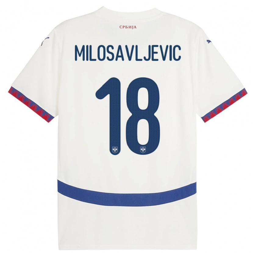 Danxen Kid Serbia Jovan Milosavljevic #18 White Away Jersey 24-26 T-Shirt