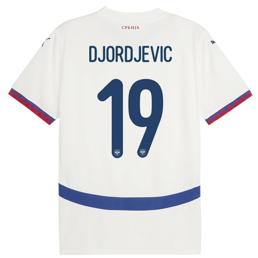 Danxen Kid Serbia Luka Djordjevic #19 White Away Jersey 24-26 T-Shirt