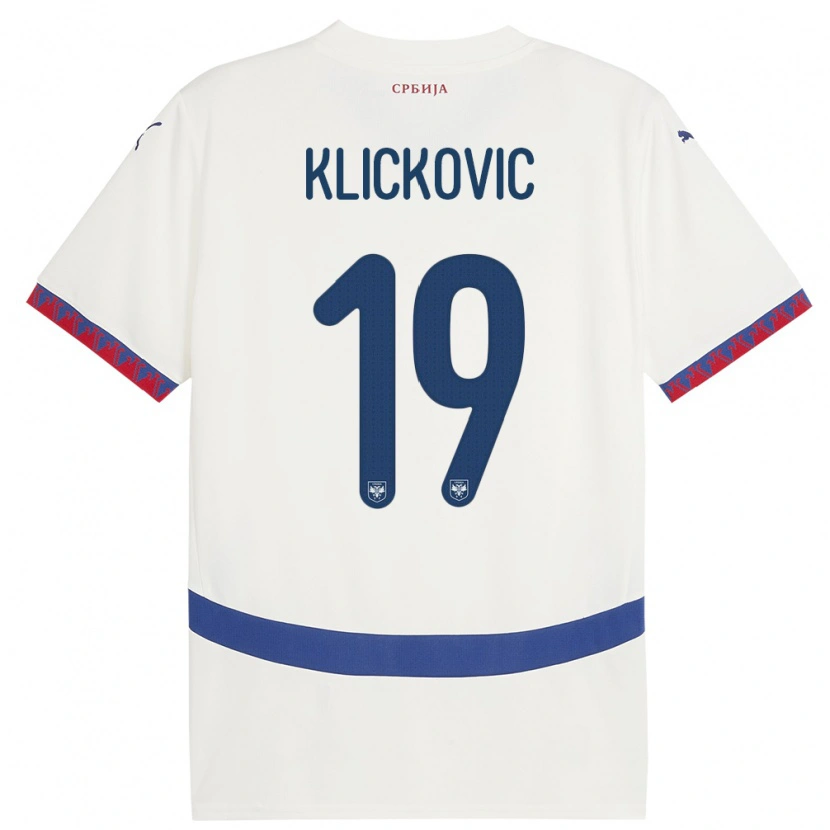 Danxen Kid Serbia Maksim Klickovic #19 White Away Jersey 24-26 T-Shirt