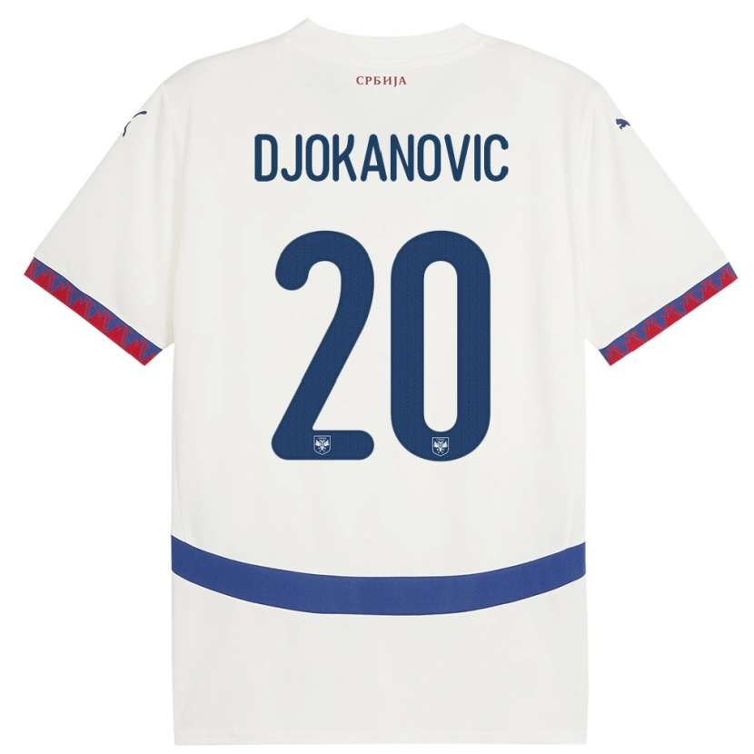 Danxen Kid Serbia Damjan Djokanovic #20 White Away Jersey 24-26 T-Shirt