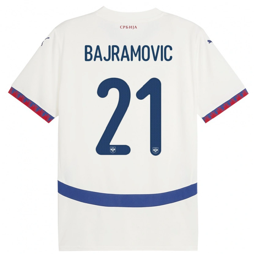 Danxen Kid Serbia Eldin Bajramovic #21 White Away Jersey 24-26 T-Shirt