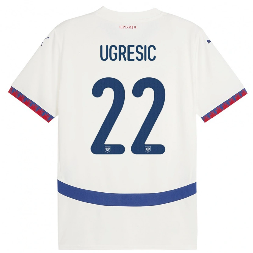 Danxen Kid Serbia Ognjen Ugresic #22 White Away Jersey 24-26 T-Shirt