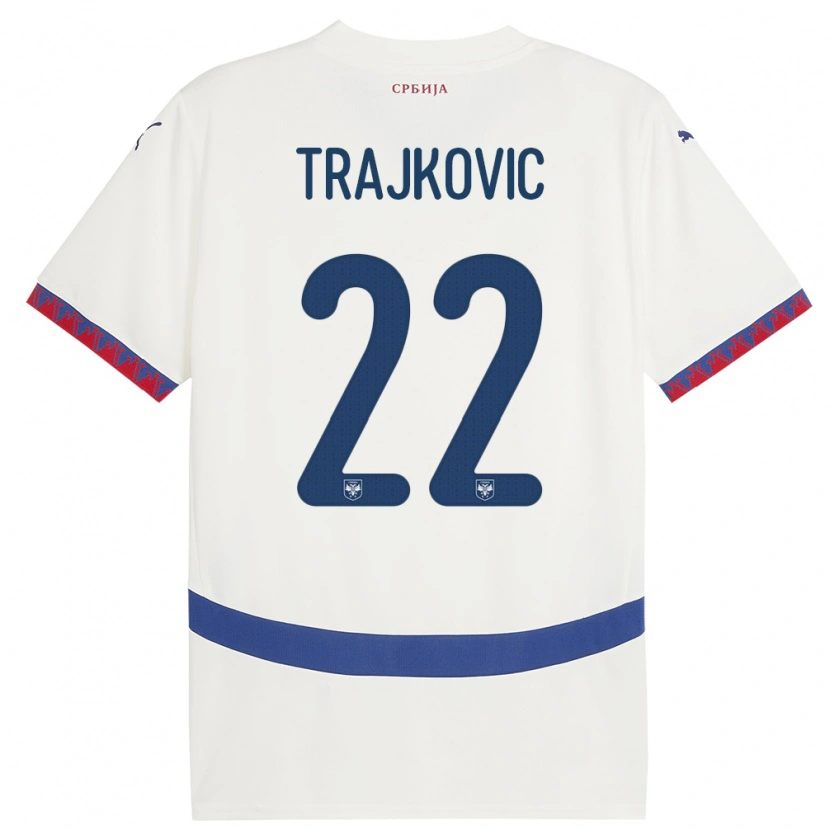 Danxen Kid Serbia Aleksa Trajkovic #22 White Away Jersey 24-26 T-Shirt