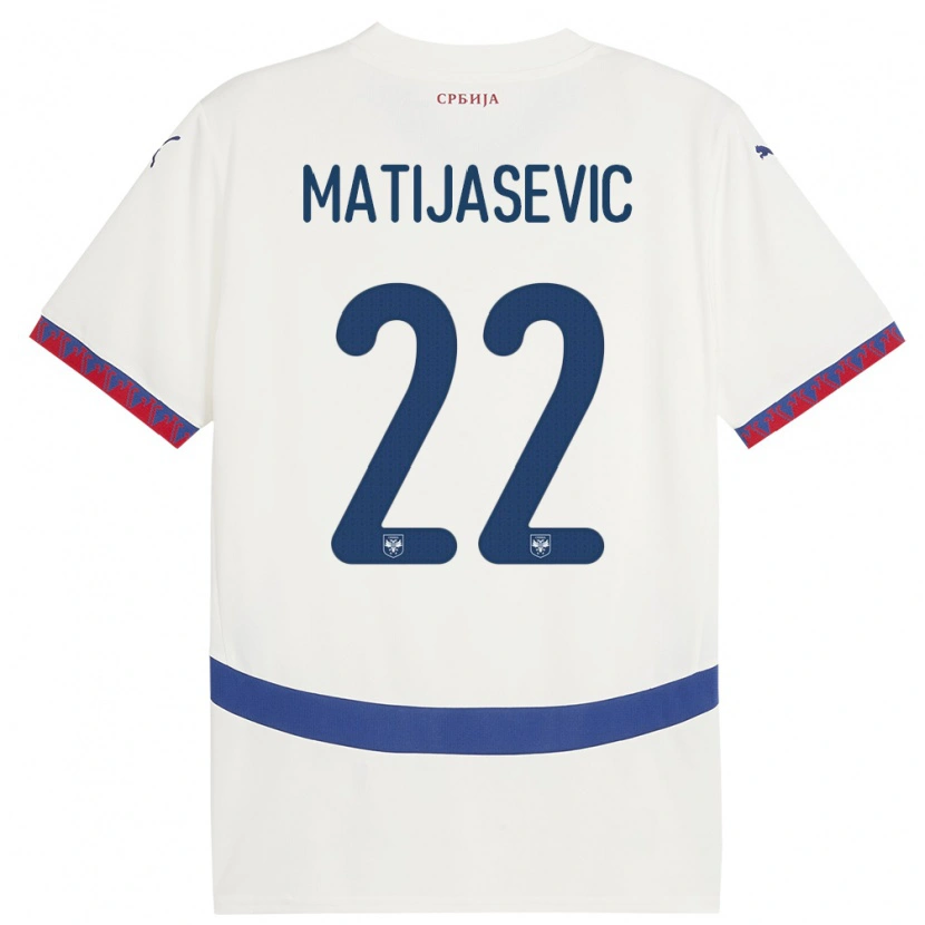 Danxen Kid Serbia Filip Matijasevic #22 White Away Jersey 24-26 T-Shirt