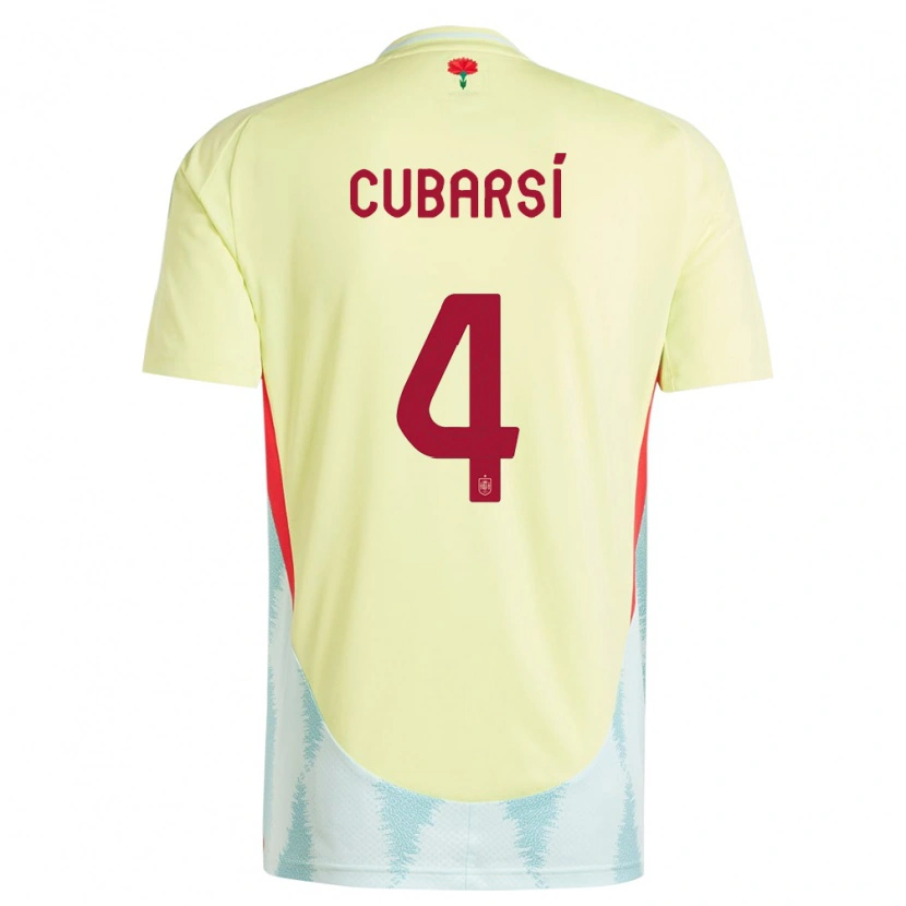 Danxen Kid Spain Pau Cubarsí #4 Yellow Away Jersey 24-26 T-Shirt