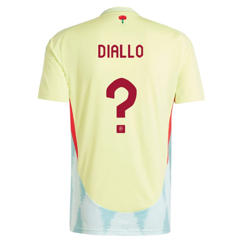 Danxen Kid Spain Ousmane Diallo #0 Yellow Away Jersey 24-26 T-Shirt